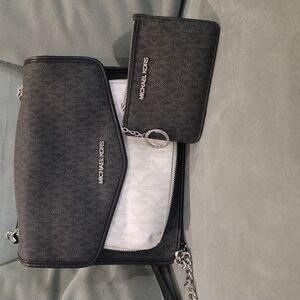 Michael Kors Black and White Crossbody Bag Set